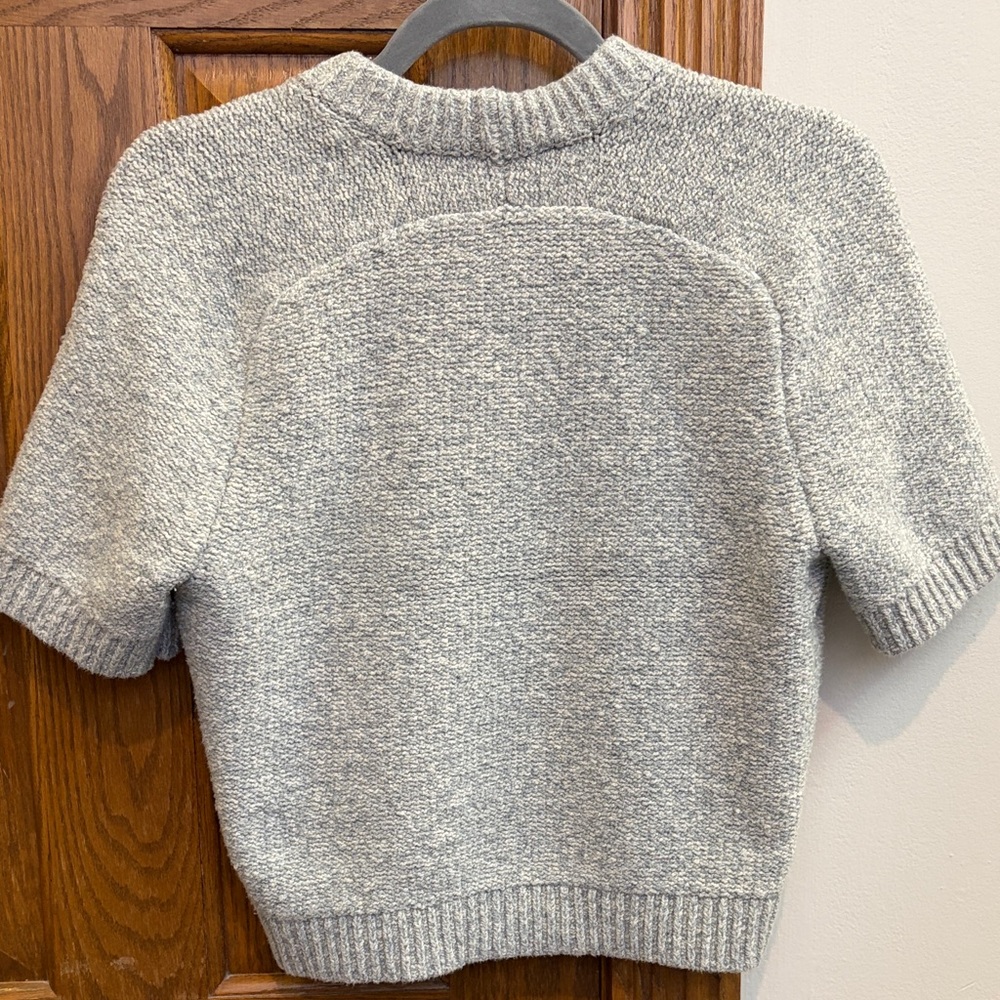 Abercrombie & Fitch Gray & White Cotton Blend Sweater Small Normcore Cottagecore - Picture 9 of 13